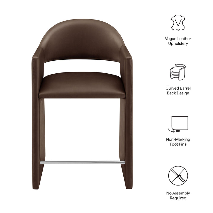 Talia 37 Inch Vegan Leather Counter Stool in Espresso