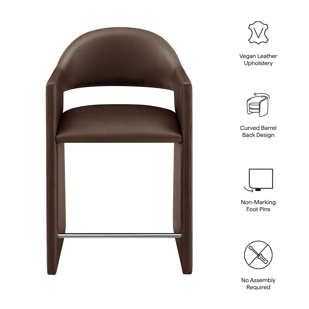 Talia 37 Inch Vegan Leather Counter Stool in Espresso