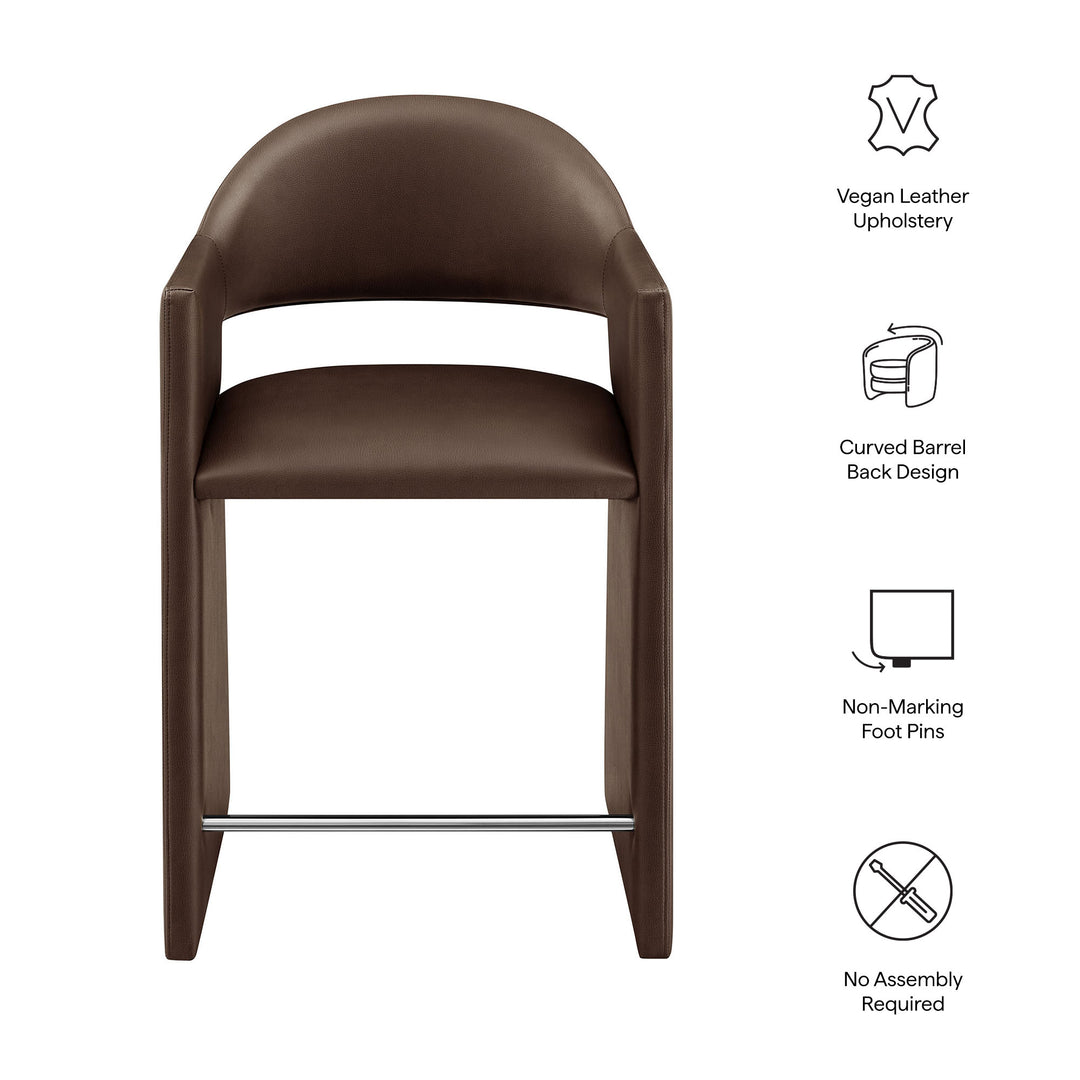 Talia 37 Inch Vegan Leather Counter Stool in Espresso
