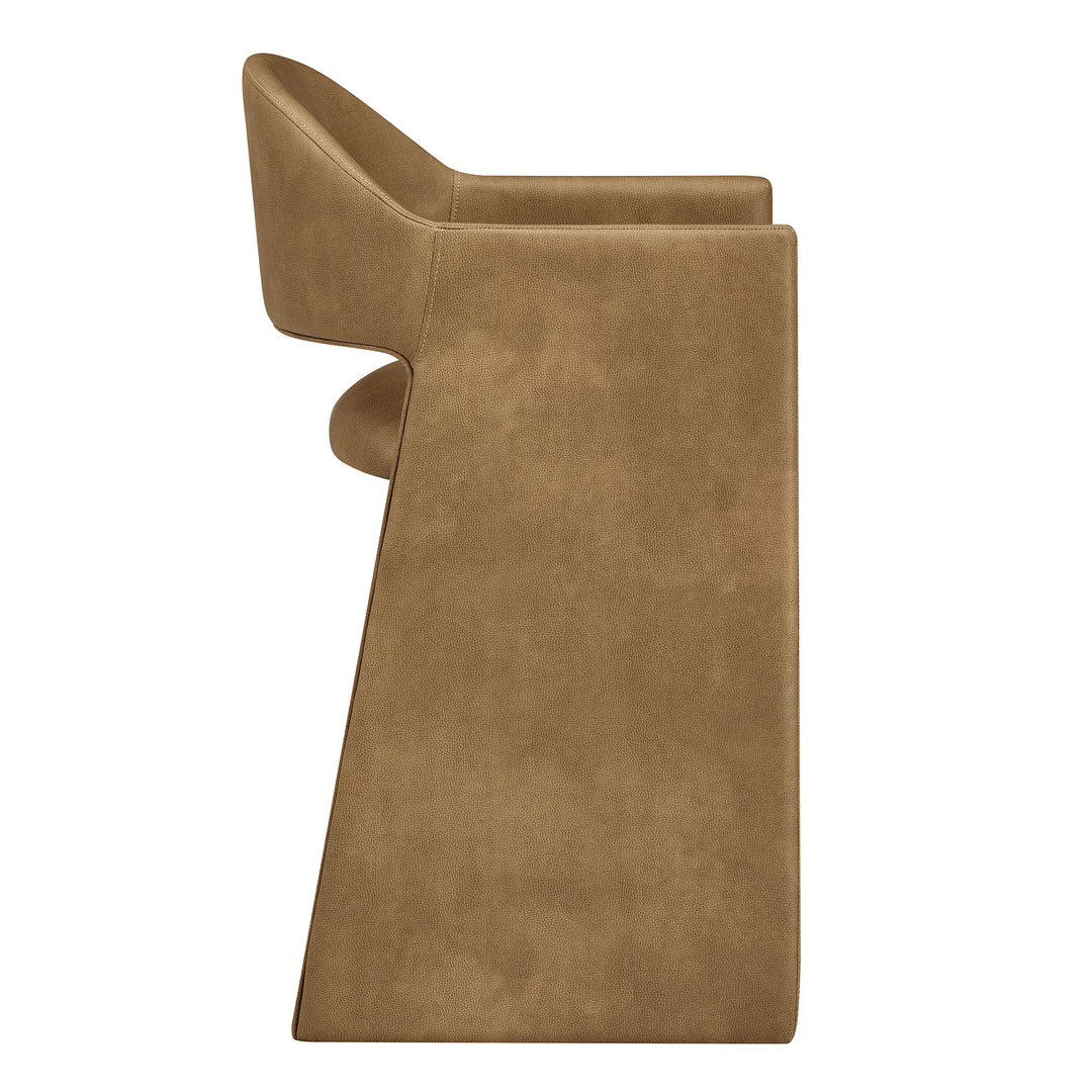 Talia 37 Inch Vegan Leather Counter Stool in Toast
