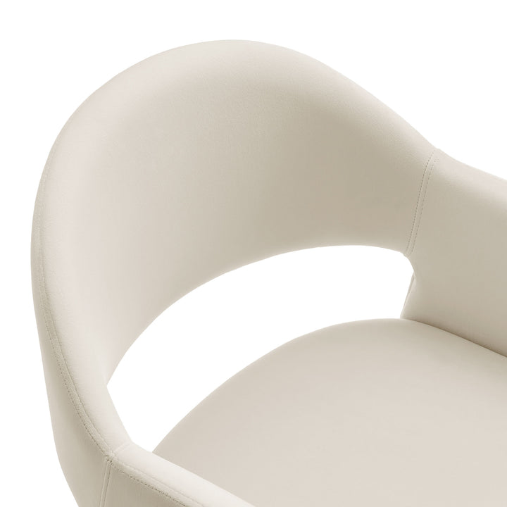Talia 41 Inch Performance Velvet Bar Stool in Alabaster