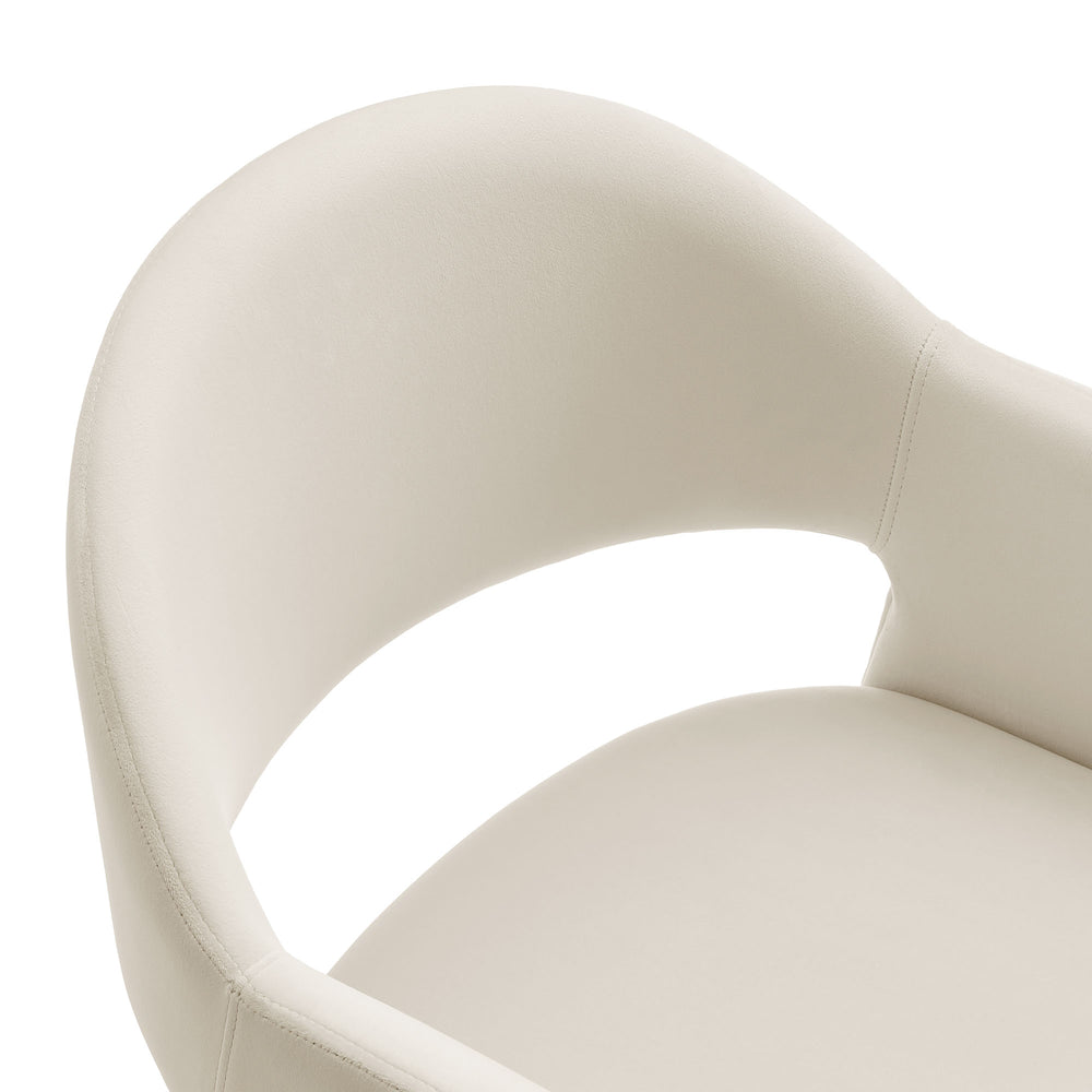 Talia 41 Inch Performance Velvet Bar Stool in Alabaster