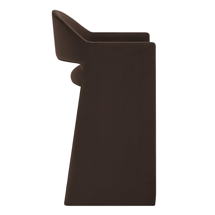 Talia 41 Inch Performance Velvet Bar Stool in Chocolate Brown
