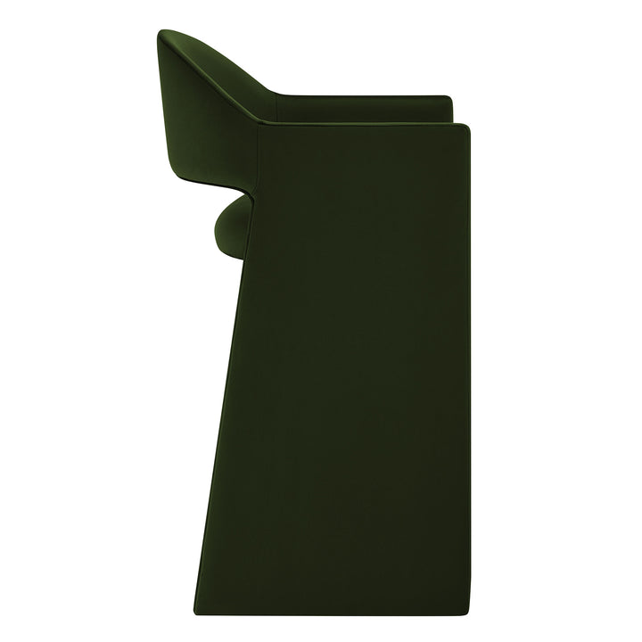 Talia 41 Inch Performance Velvet Bar Stool in Moss Green