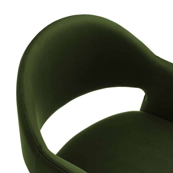 Talia 41 Inch Performance Velvet Bar Stool in Moss Green