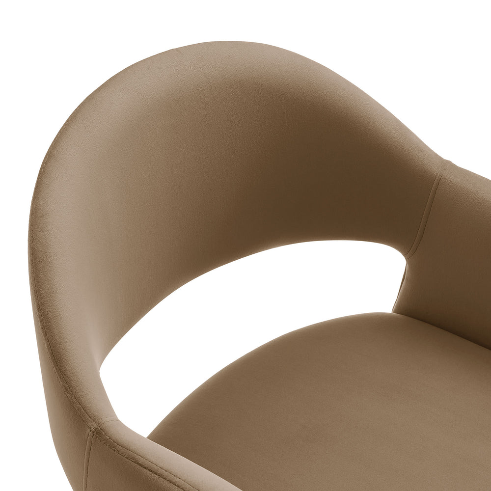 Talia 41 Inch Performance Velvet Bar Stool in Taupe
