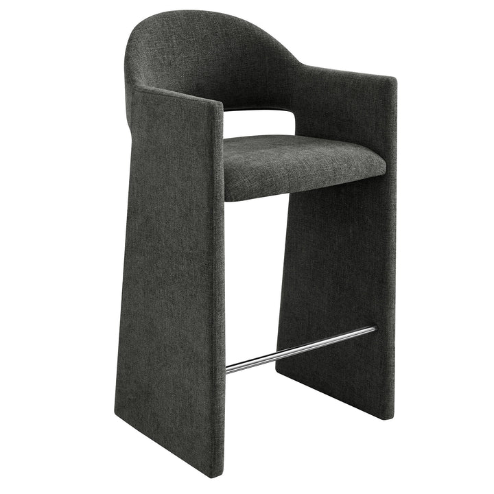 Talia 41 Inch Upholstered Fabric Bar Stool in Charcoal