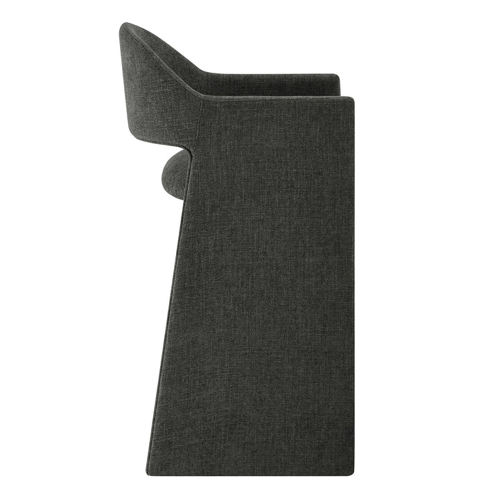 Talia 41 Inch Upholstered Fabric Bar Stool in Charcoal