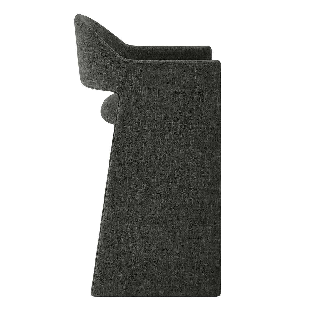 Talia 41 Inch Upholstered Fabric Bar Stool in Charcoal