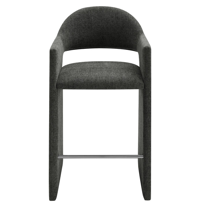 Talia 41 Inch Upholstered Fabric Bar Stool in Charcoal