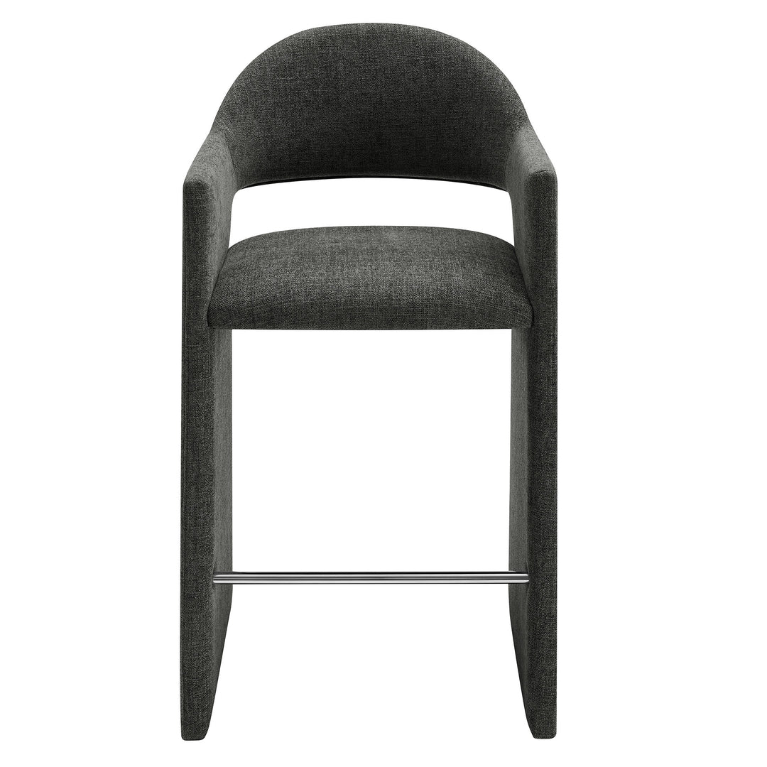 Talia 41 Inch Upholstered Fabric Bar Stool in Charcoal