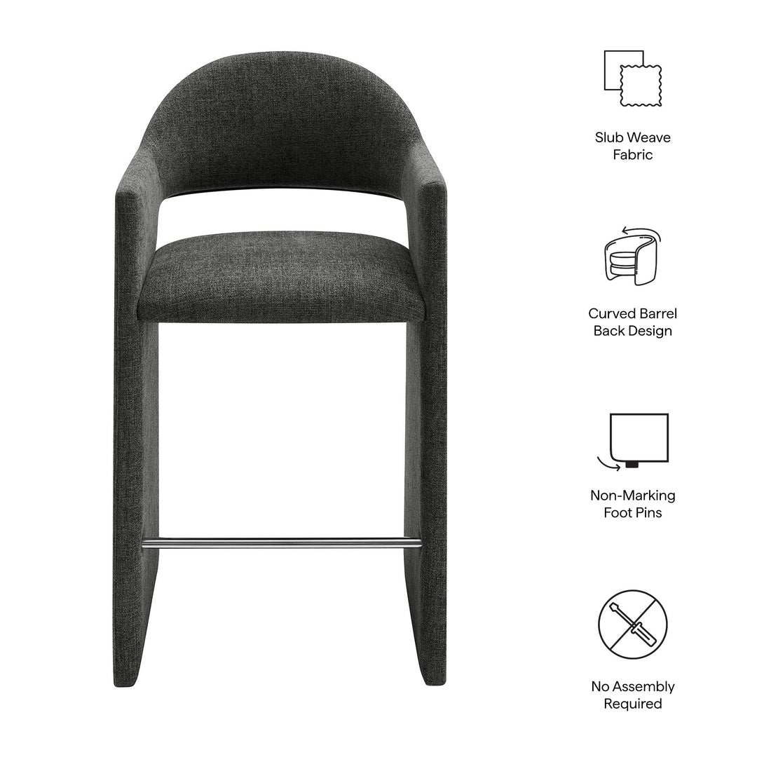 Talia 41 Inch Upholstered Fabric Bar Stool in Charcoal