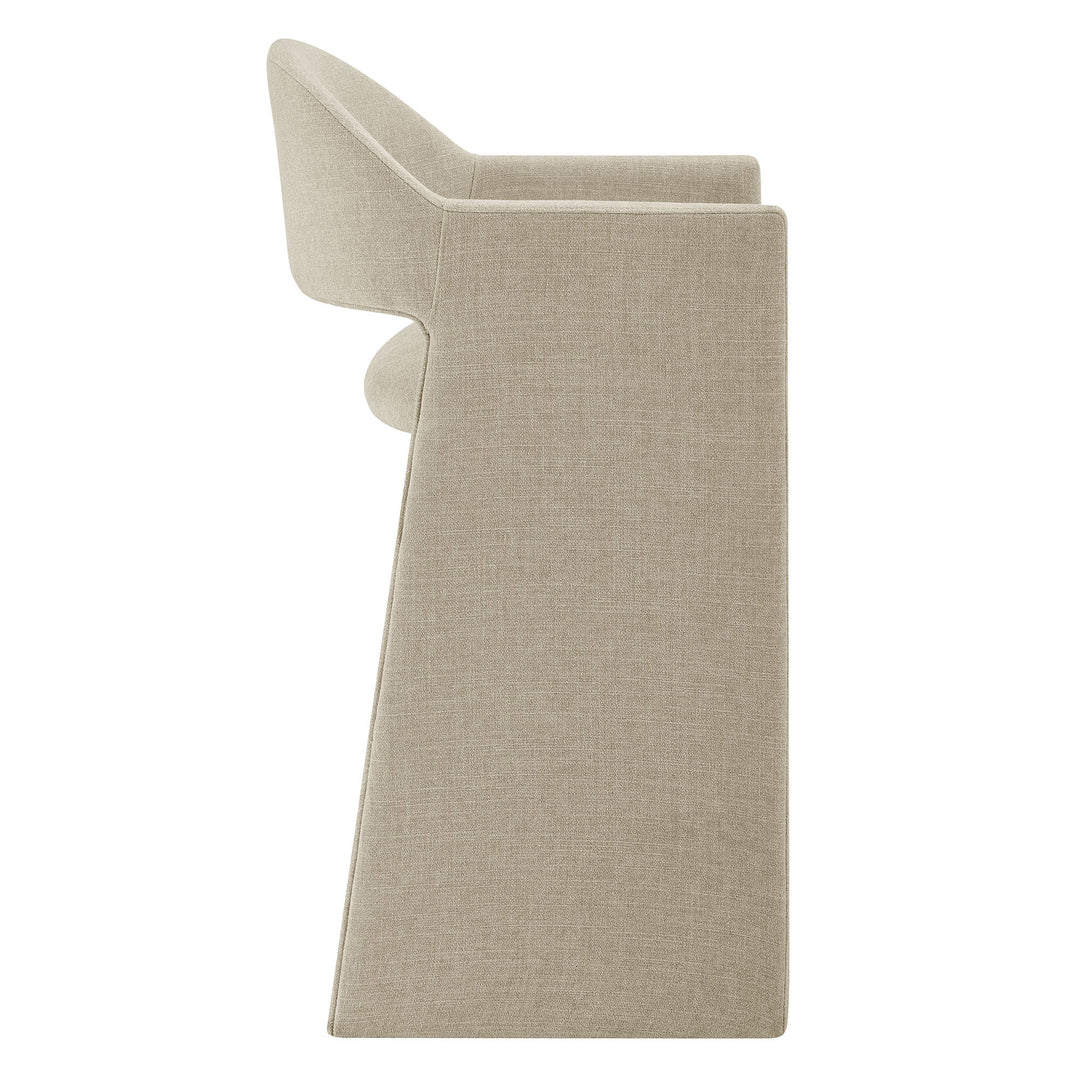 Talia 41 Inch Upholstered Fabric Bar Stool in Linen