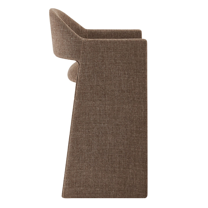 Talia 41 Inch Upholstered Fabric Bar Stool in Mocha
