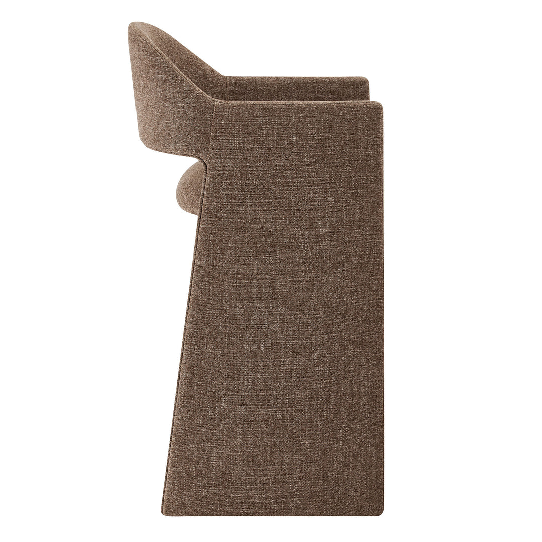 Talia 41 Inch Upholstered Fabric Bar Stool in Mocha