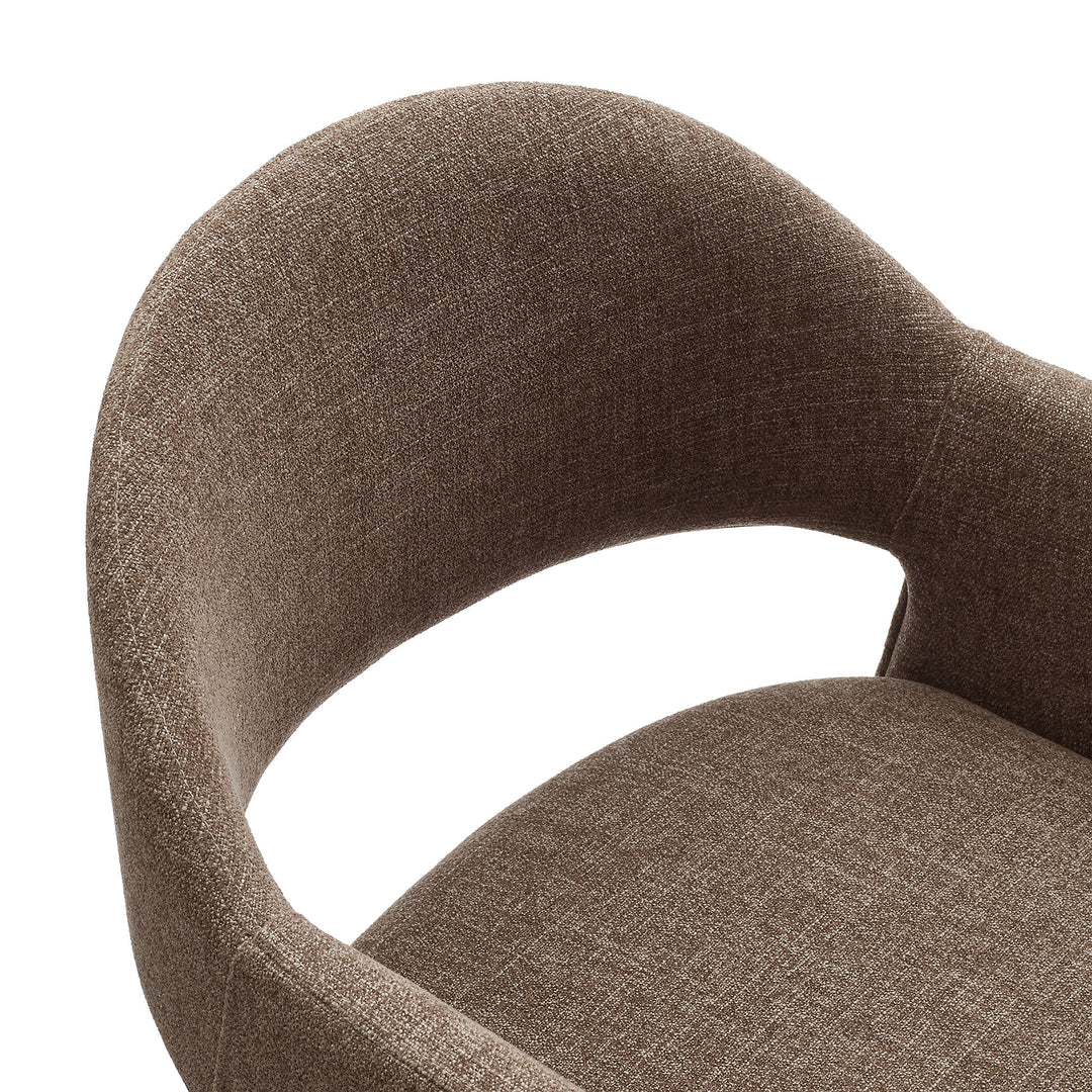 Talia 41 Inch Upholstered Fabric Bar Stool in Mocha