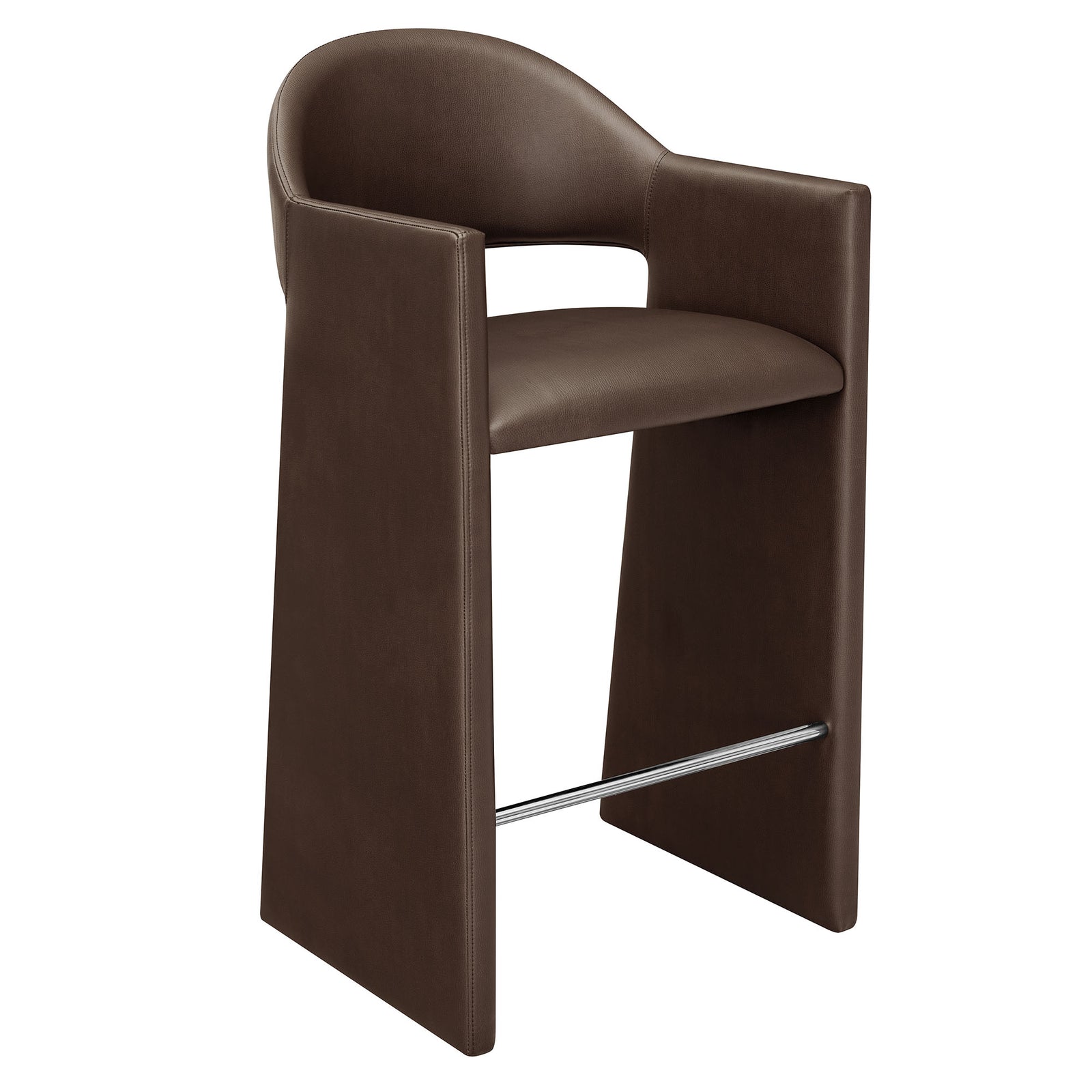 Talia 41 Inch Vegan Leather Bar Stool in Espresso
