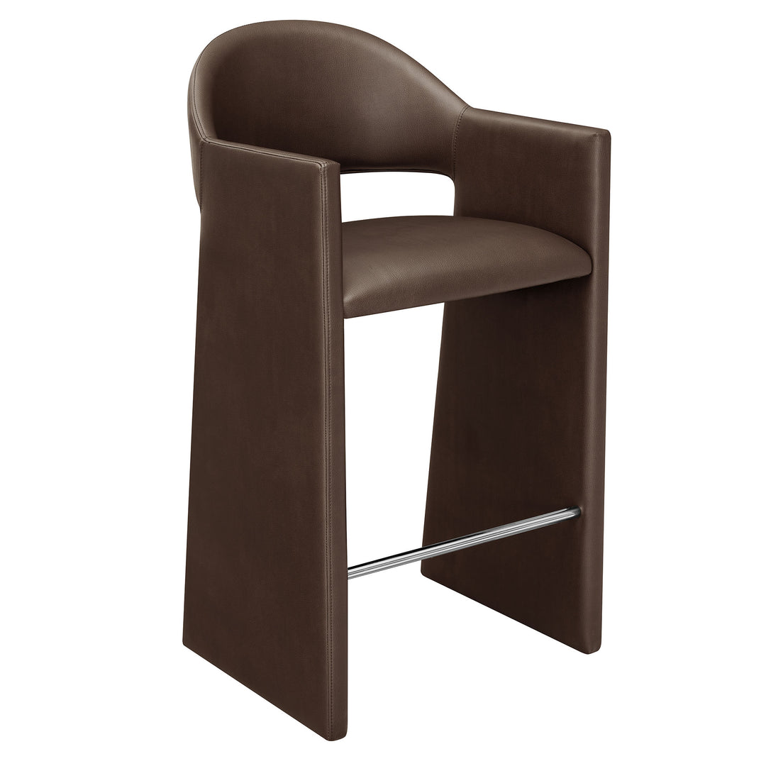 Talia 41 Inch Vegan Leather Bar Stool in Espresso