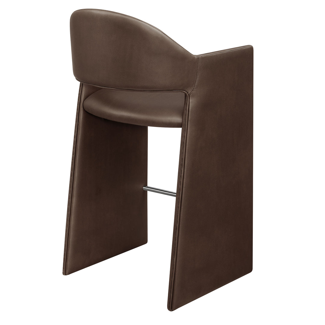 Talia 41 Inch Vegan Leather Bar Stool in Espresso