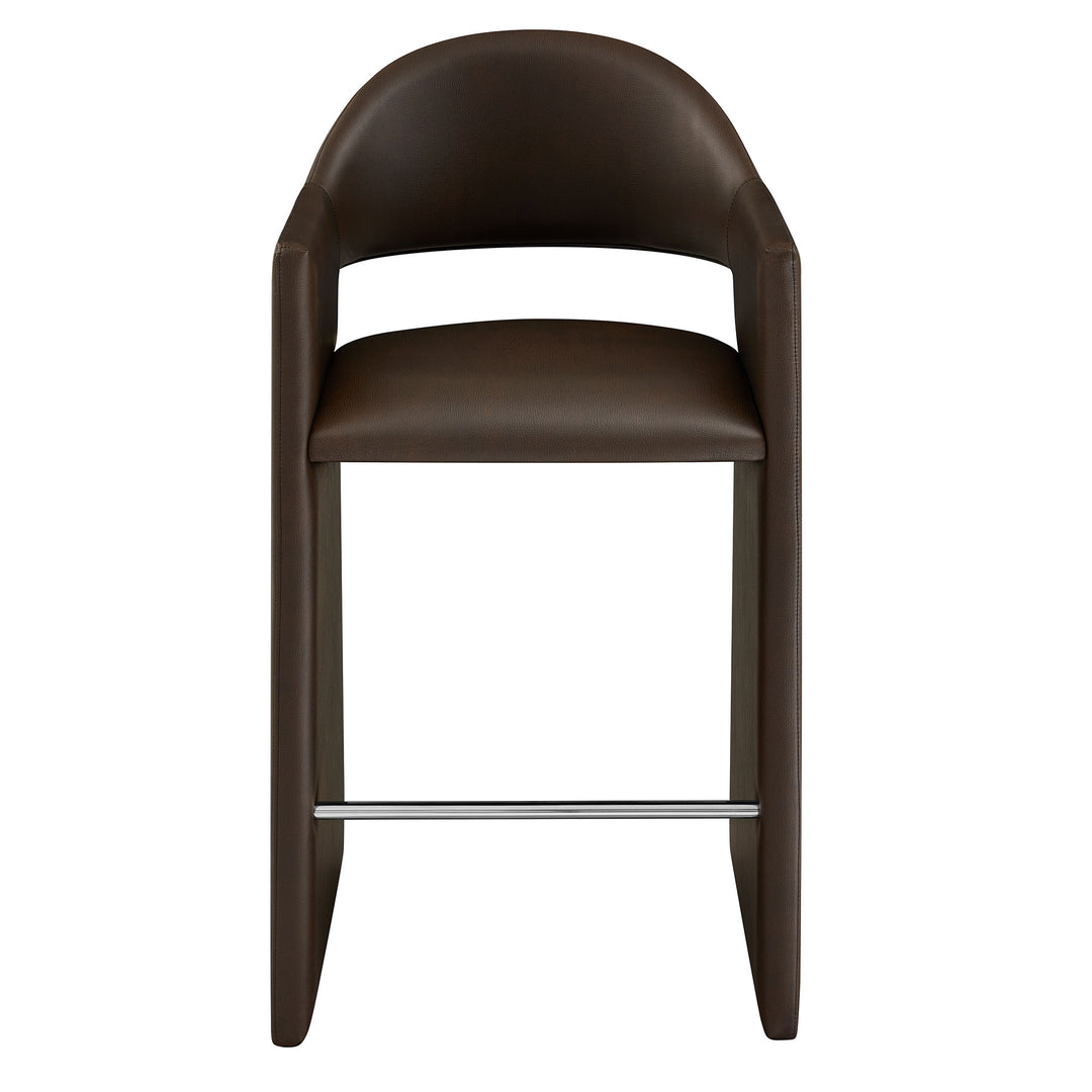 Talia 41 Inch Vegan Leather Bar Stool in Espresso