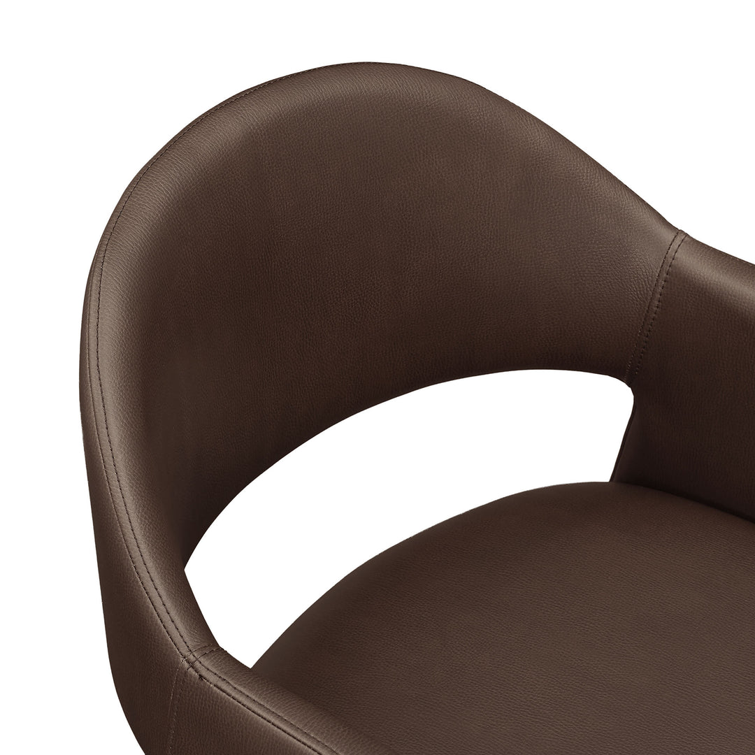 Talia 41 Inch Vegan Leather Bar Stool in Espresso