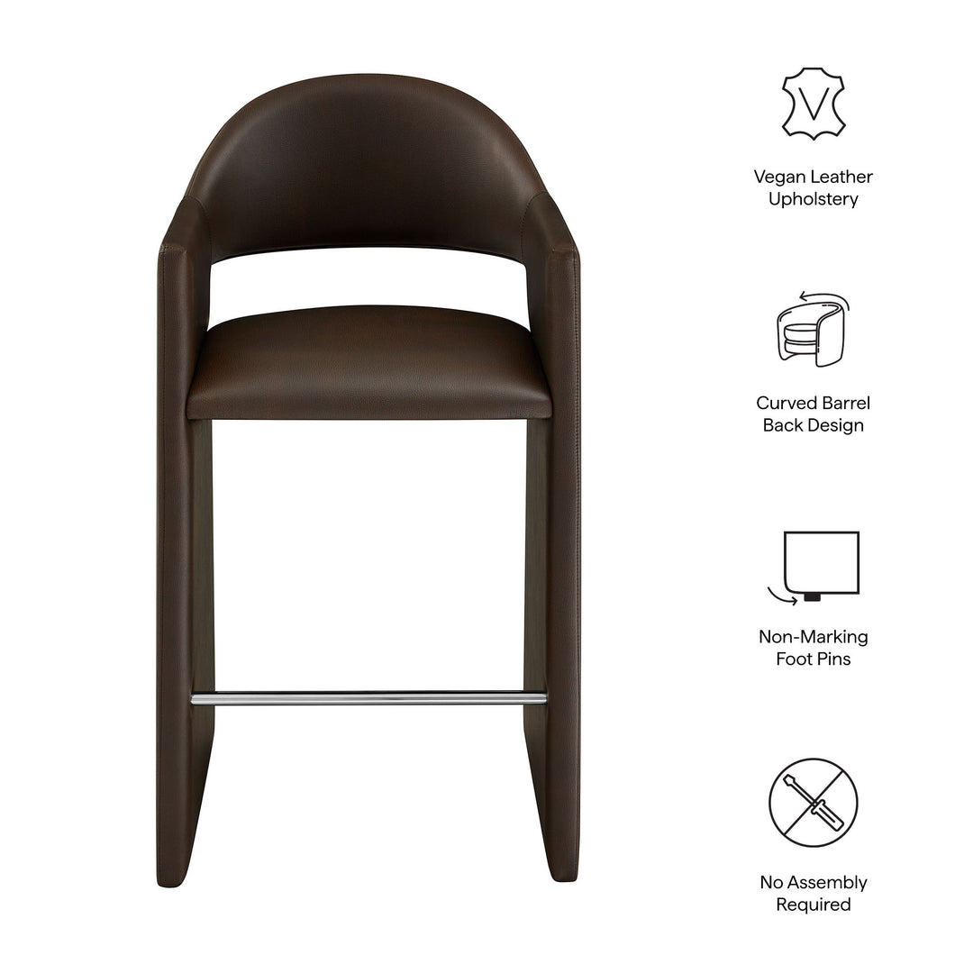 Talia 41 Inch Vegan Leather Bar Stool in Espresso