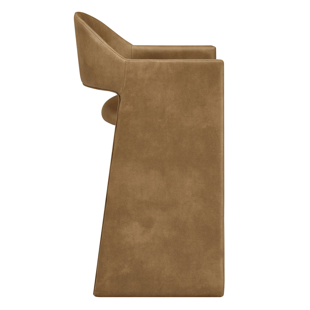 Talia 41 Inch Vegan Leather Bar Stool in Toast