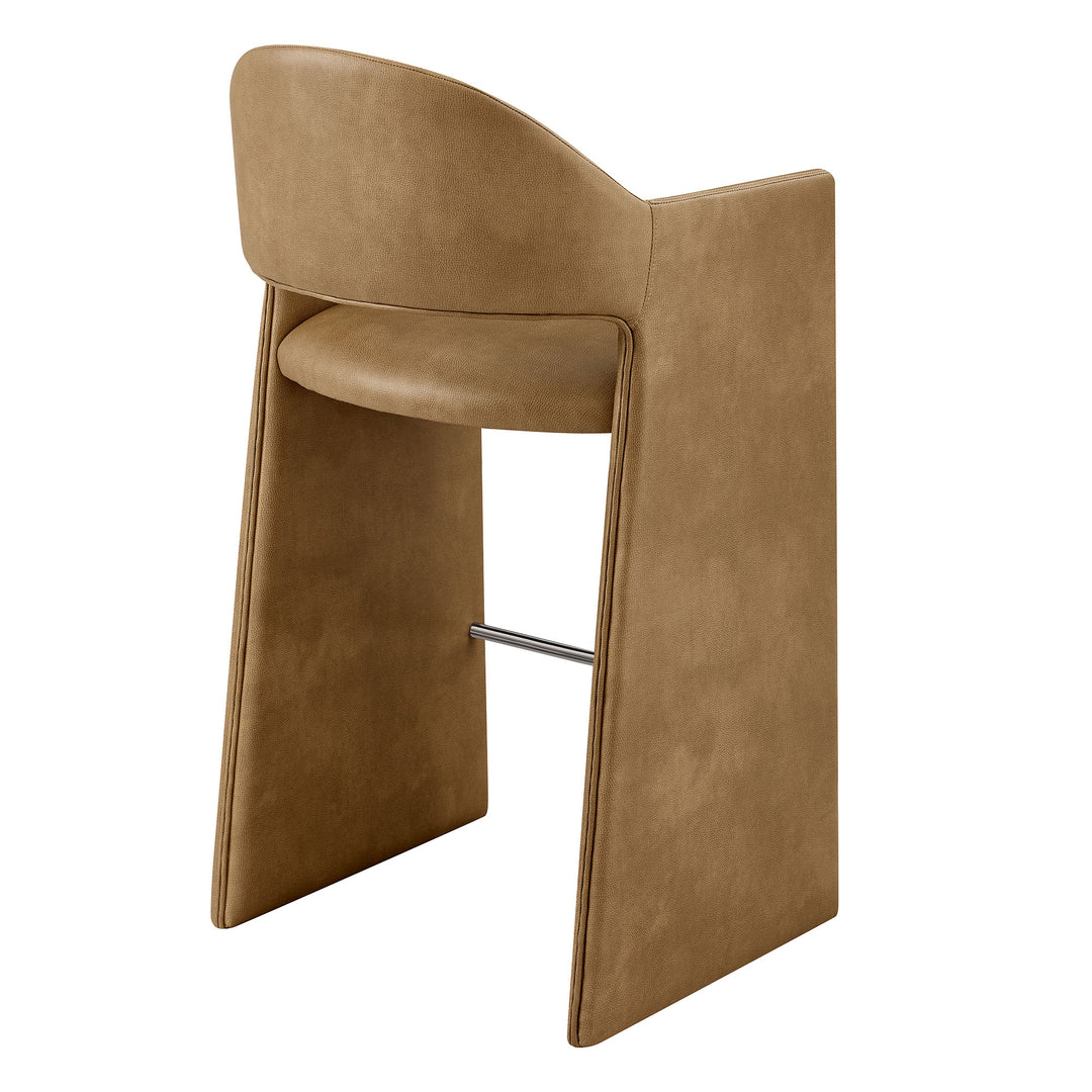 Talia 41 Inch Vegan Leather Bar Stool in Toast
