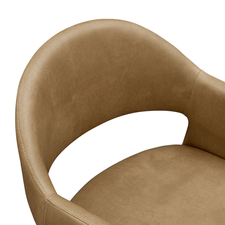 Talia 41 Inch Vegan Leather Bar Stool in Toast