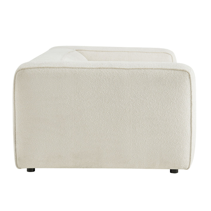 Auren 88 Inch Lattice Bouclé Upholstered Sofa in Cream