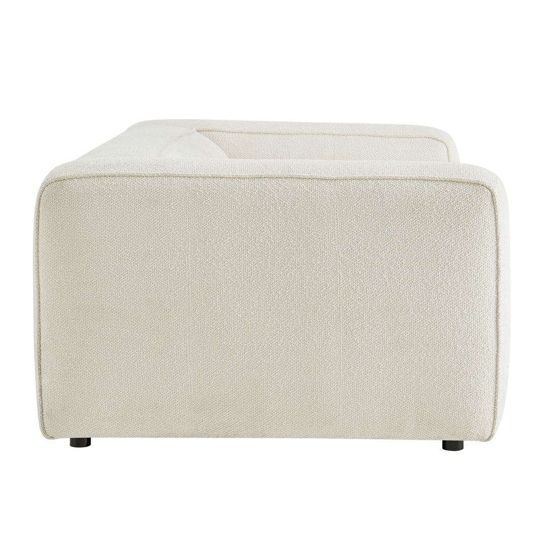 Auren 88 Inch Lattice Bouclé Upholstered Sofa in Cream