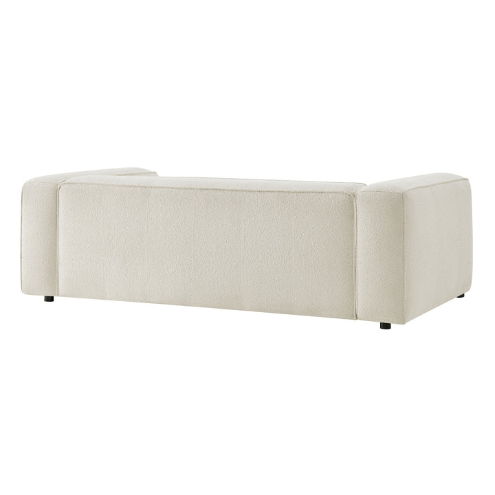 Auren 88 Inch Lattice Bouclé Upholstered Sofa in Cream