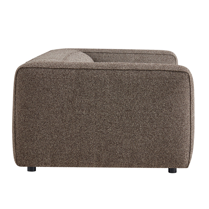 Auren 88 Inch Lattice Bouclé Upholstered Sofa in Earth
