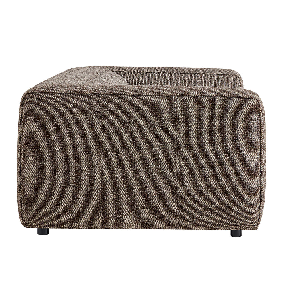 Auren 88 Inch Lattice Bouclé Upholstered Sofa in Earth
