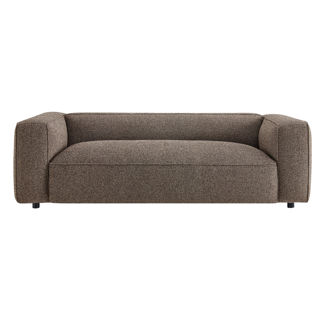 Auren 88 Inch Lattice Bouclé Upholstered Sofa in Earth