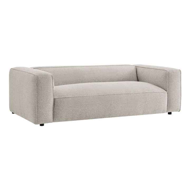 Auren 88 Inch Lattice Bouclé Upholstered Sofa in Fog
