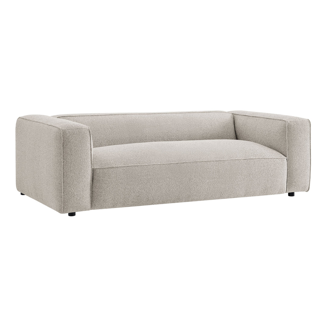 Auren 88 Inch Lattice Bouclé Upholstered Sofa in Fog