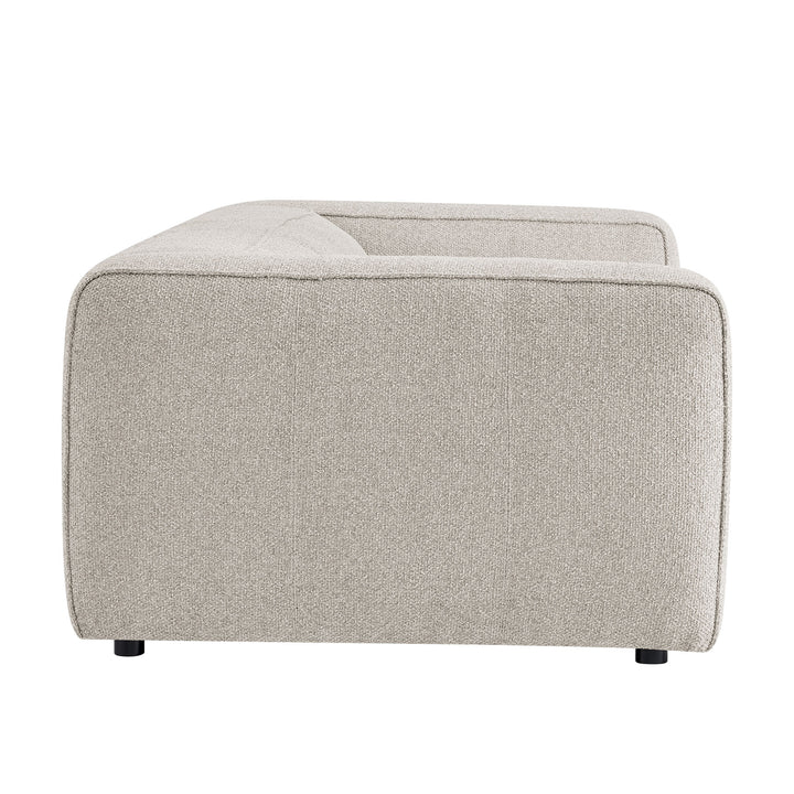 Auren 88 Inch Lattice Bouclé Upholstered Sofa in Fog