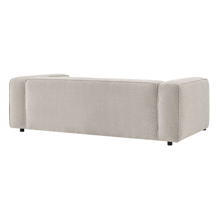 Auren 88 Inch Lattice Bouclé Upholstered Sofa in Fog