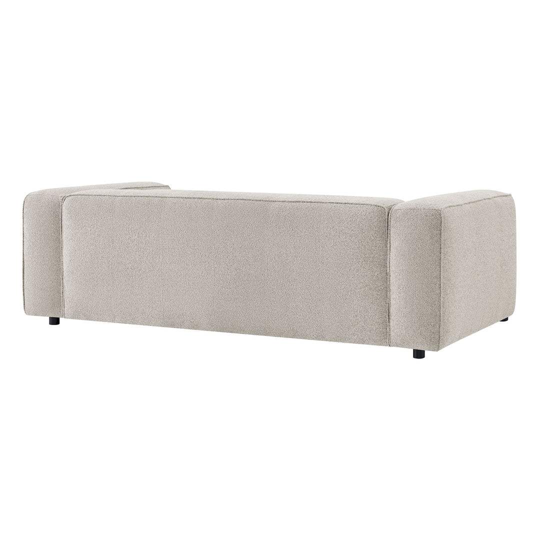 Auren 88 Inch Lattice Bouclé Upholstered Sofa in Fog