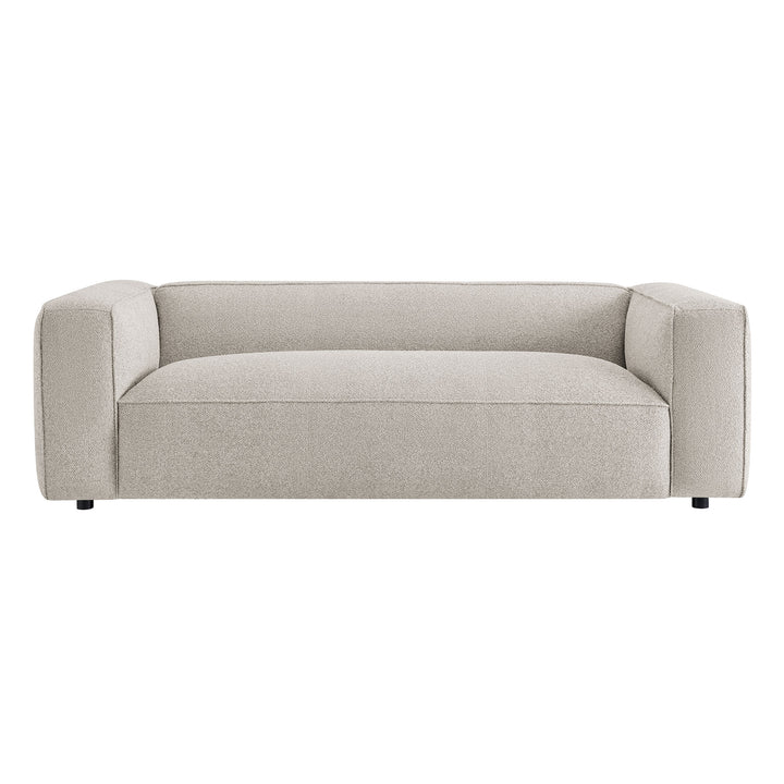 Auren 88 Inch Lattice Bouclé Upholstered Sofa in Fog