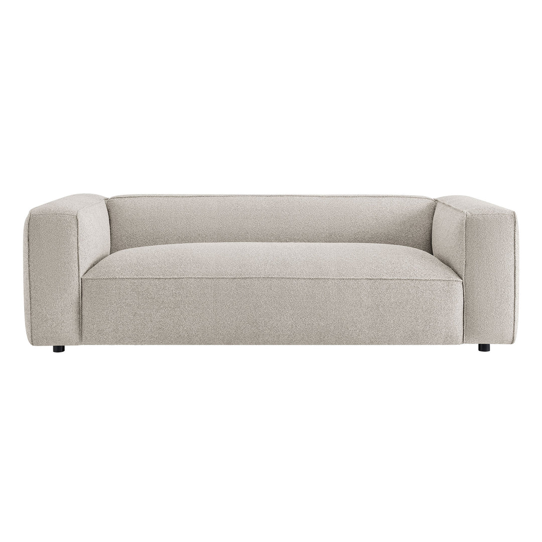 Auren 88 Inch Lattice Bouclé Upholstered Sofa in Fog