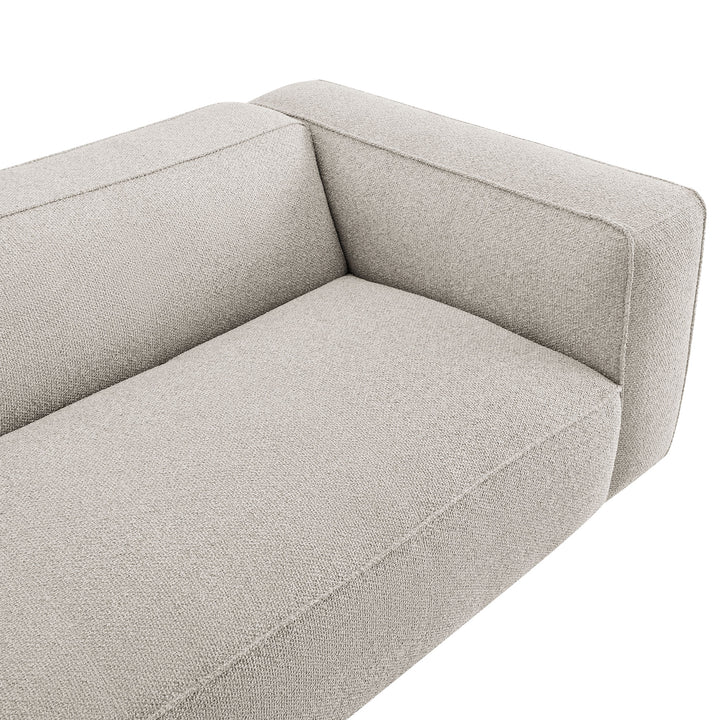 Auren 88 Inch Lattice Bouclé Upholstered Sofa in Fog