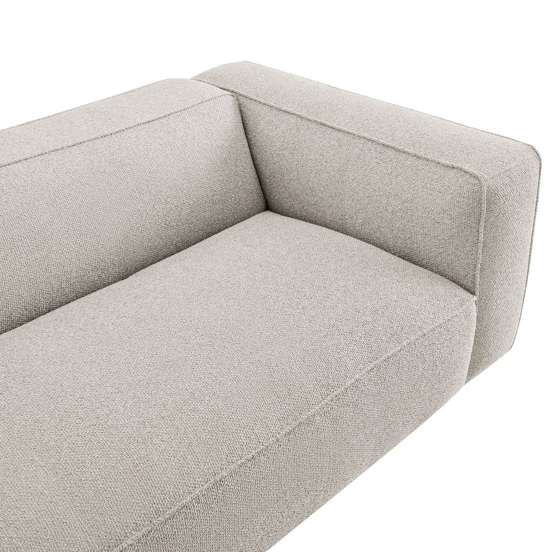 Auren 88 Inch Lattice Bouclé Upholstered Sofa in Fog