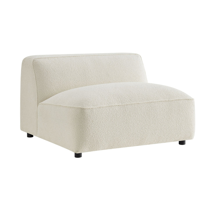Auren 5 Piece Lattice Bouclé Upholstered Modular Corner Sectional in Cream