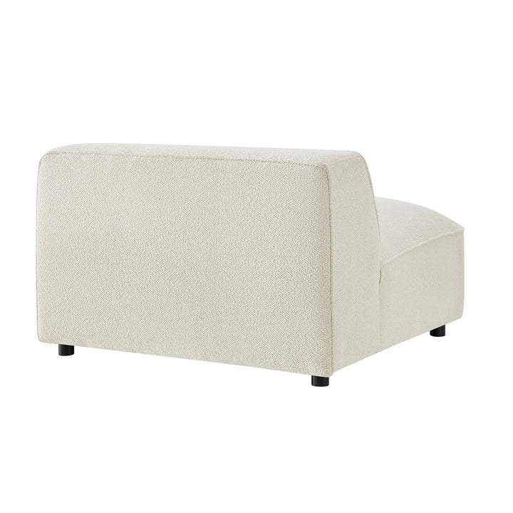 Auren 5 Piece Lattice Bouclé Upholstered Modular Corner Sectional in Cream