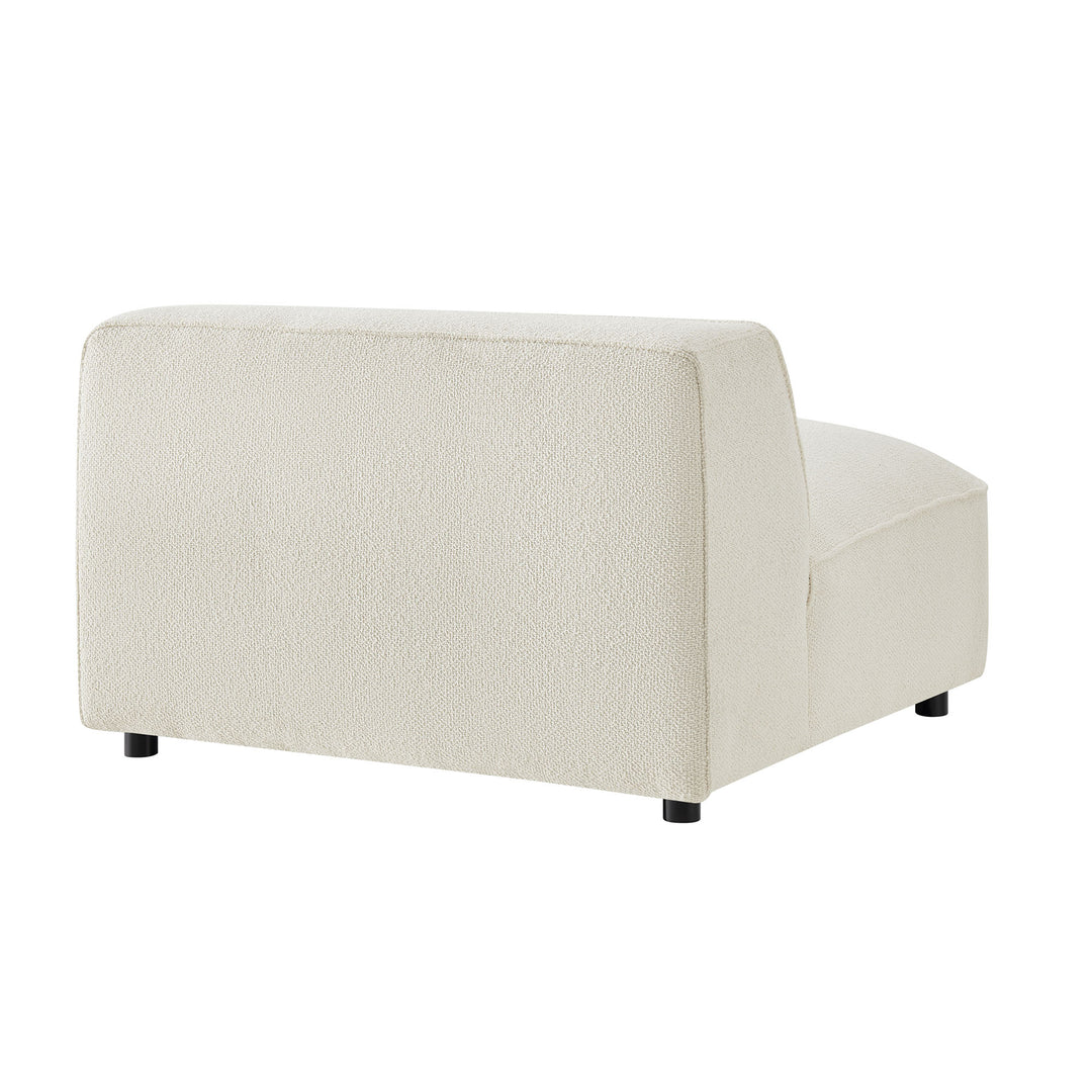 Auren 5 Piece Lattice Bouclé Upholstered Modular Corner Sectional in Cream