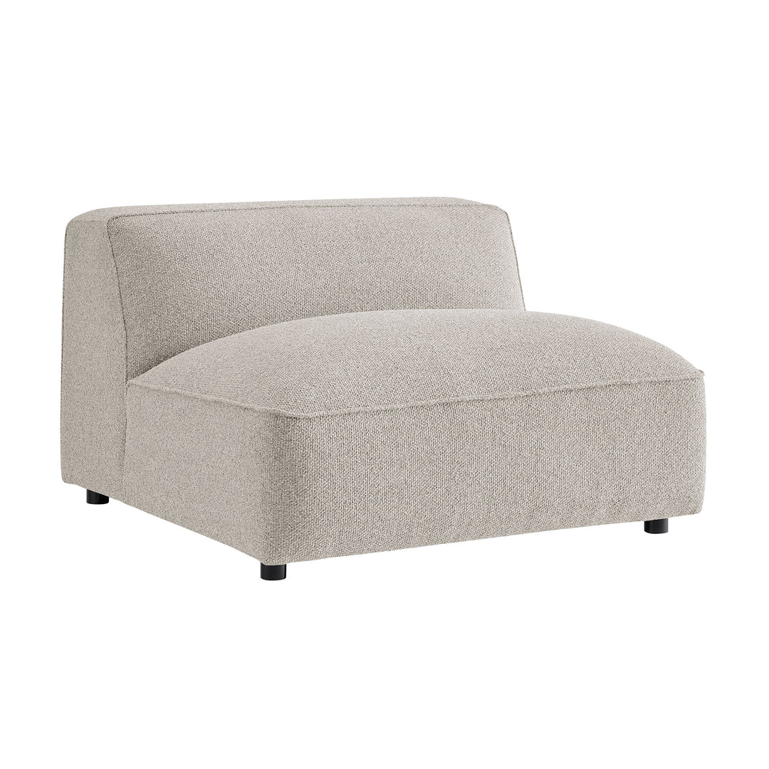 Auren 5 Piece Lattice Bouclé Upholstered Modular Corner Sectional in Fog
