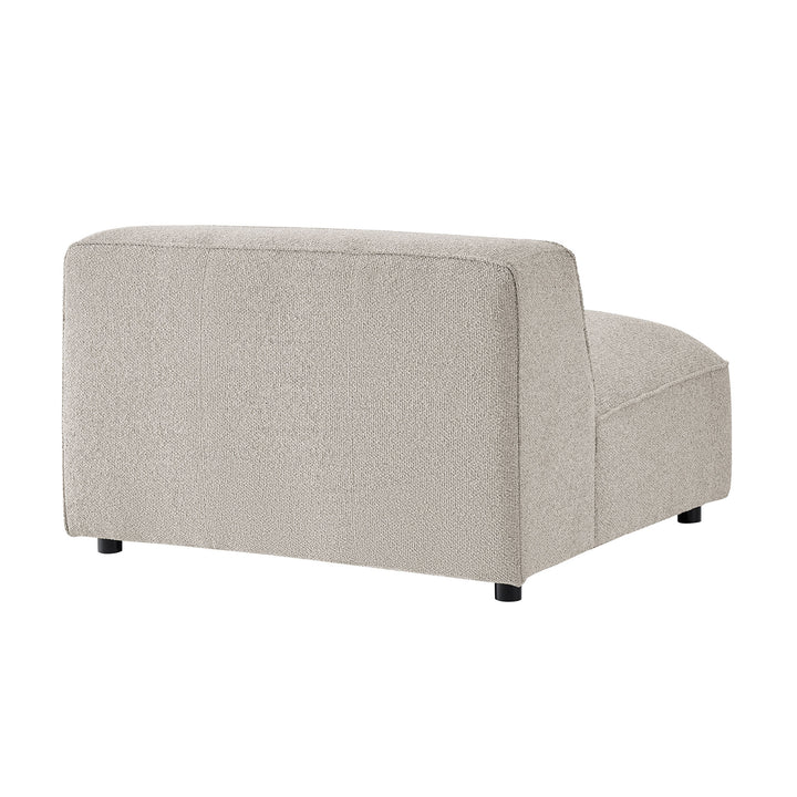 Auren 5 Piece Lattice Bouclé Upholstered Modular Corner Sectional in Fog