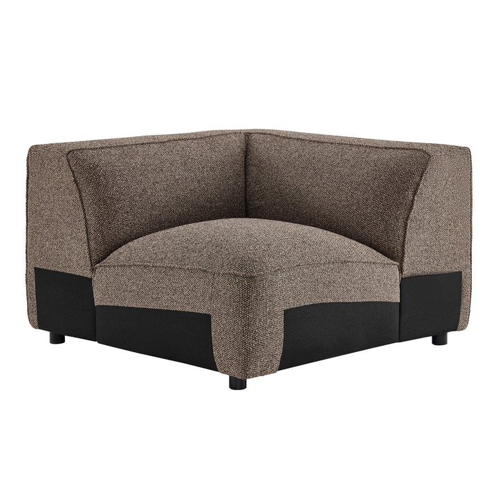 Auren 5 Piece Lattice Bouclé Upholstered Modular Corner Sectional in Earth